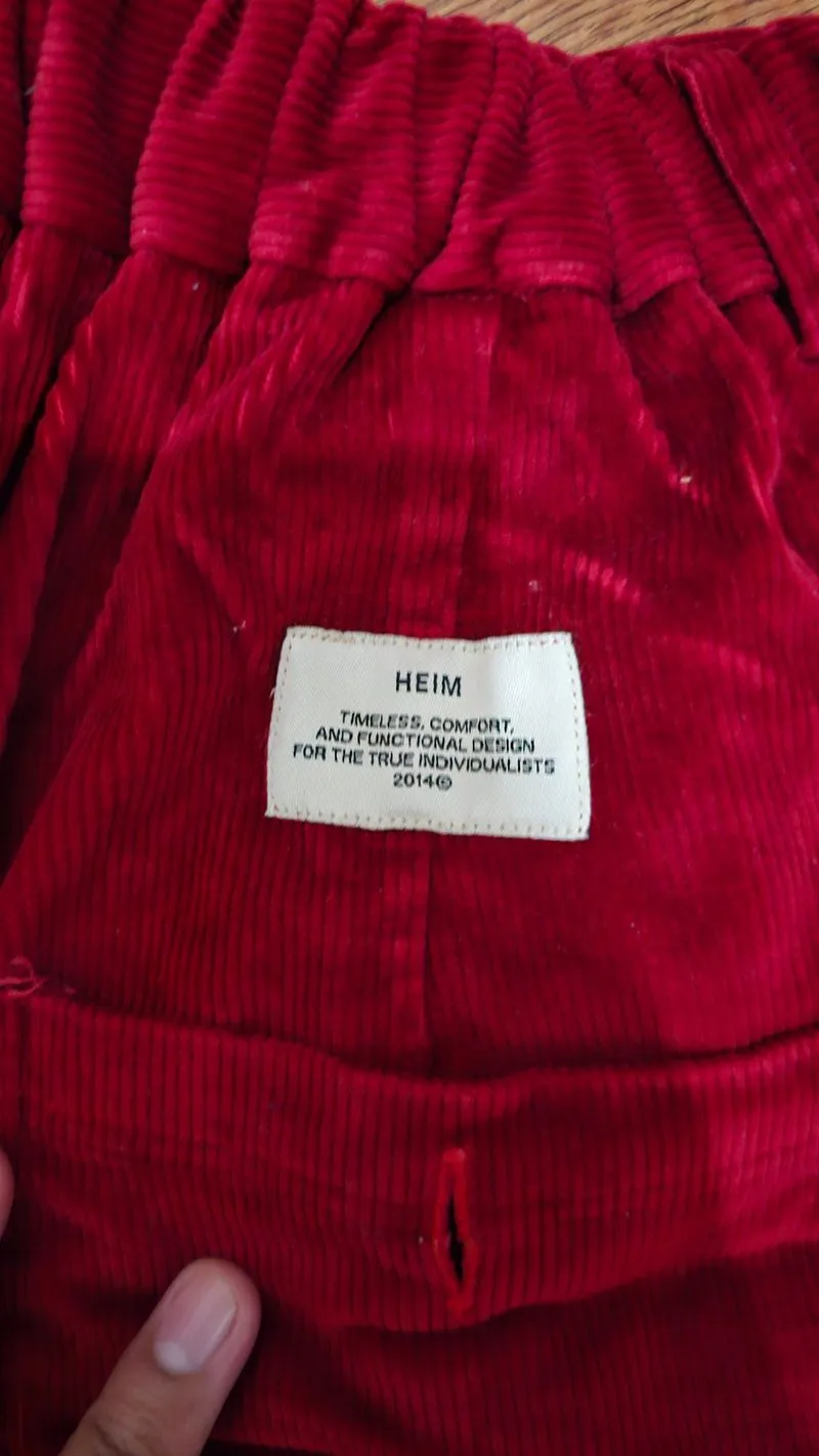 HEIM - Baggy Corduroy Pants : Red (M) photo 1