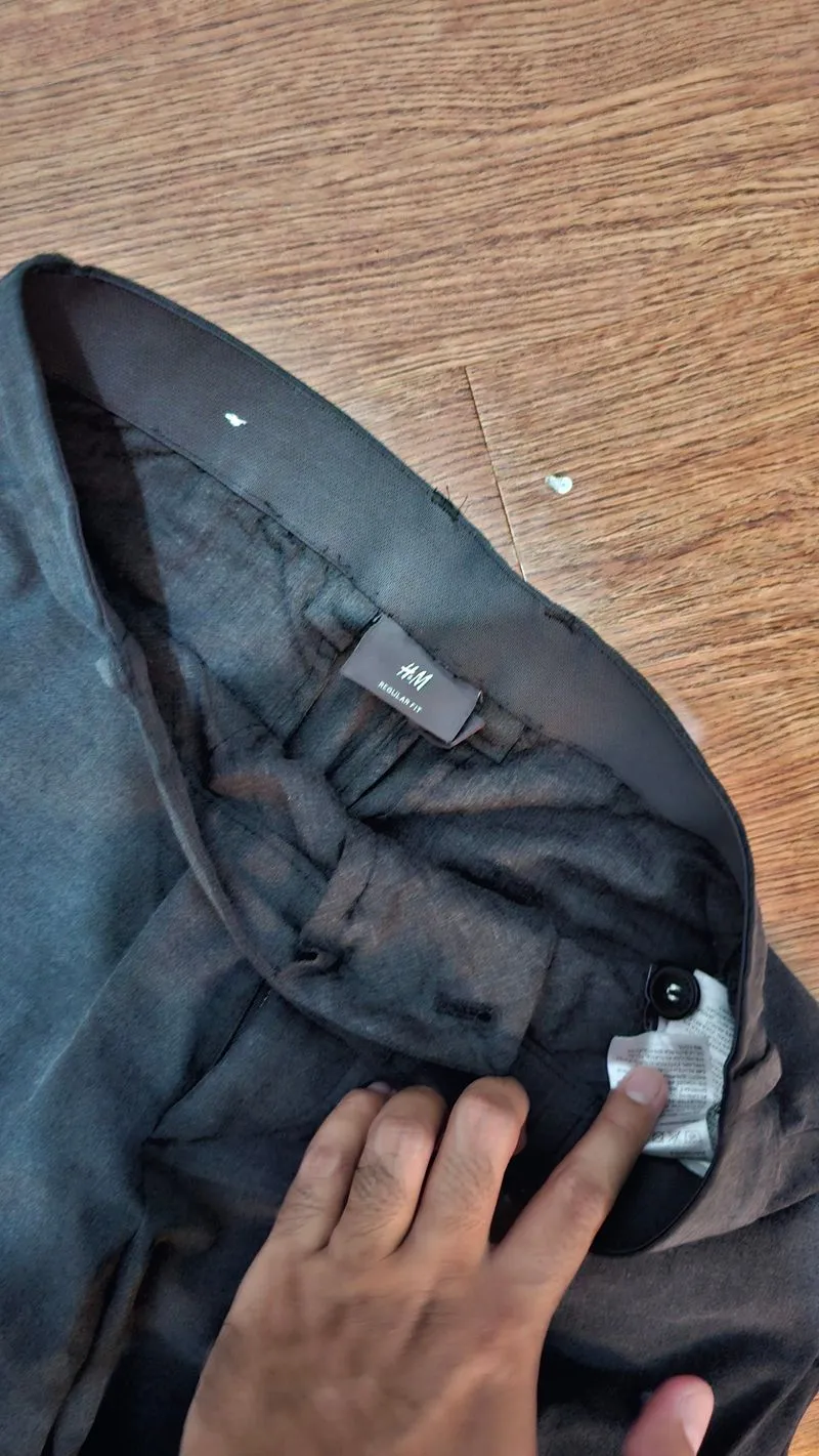 H&M - Regular Fit Tailored Twill Trousers
 : Grey (29S) photo 1