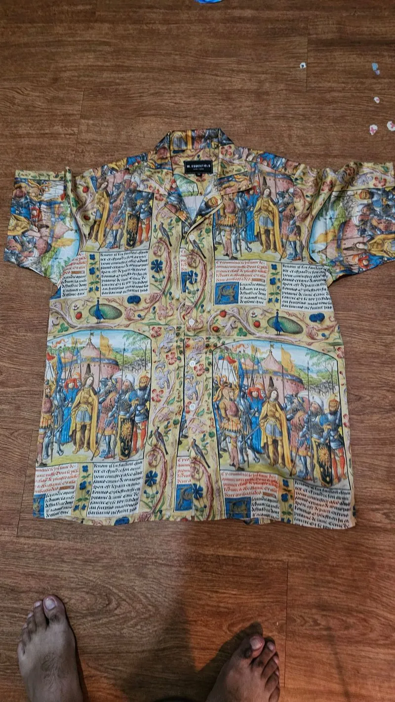 W. Essentials - Short Sleeve Open Collar Shirt : Gold / Yell photo 1