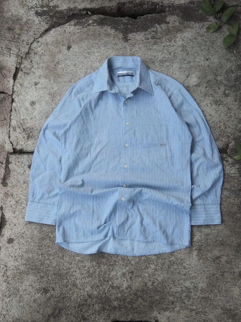 Kemeja Stripe Valino Salur Biru photo 1