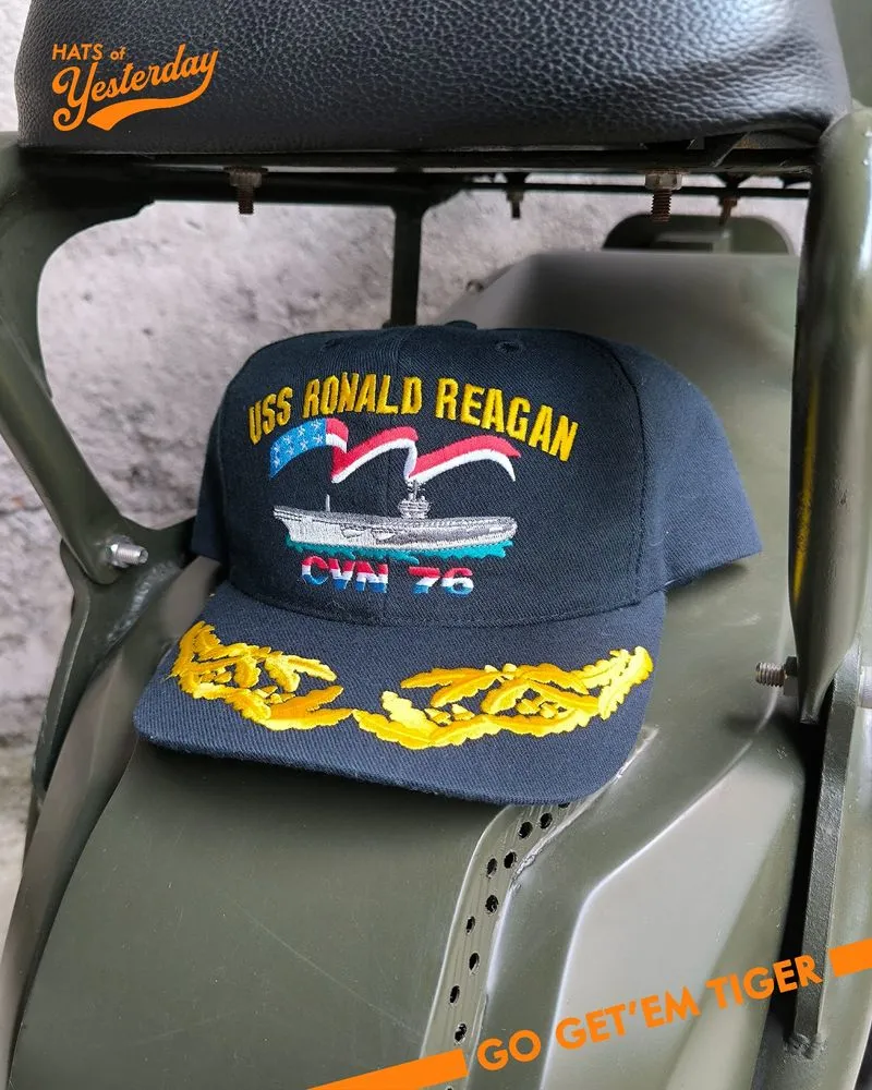 Topi USS Ronald Reagan kapal Navy veteran vintage snapback photo 1