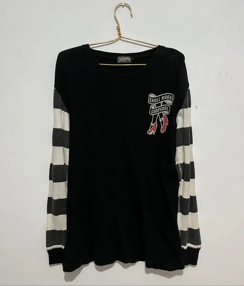 Skull Works goodsoul striped long sleeve y2k grunge  photo 1