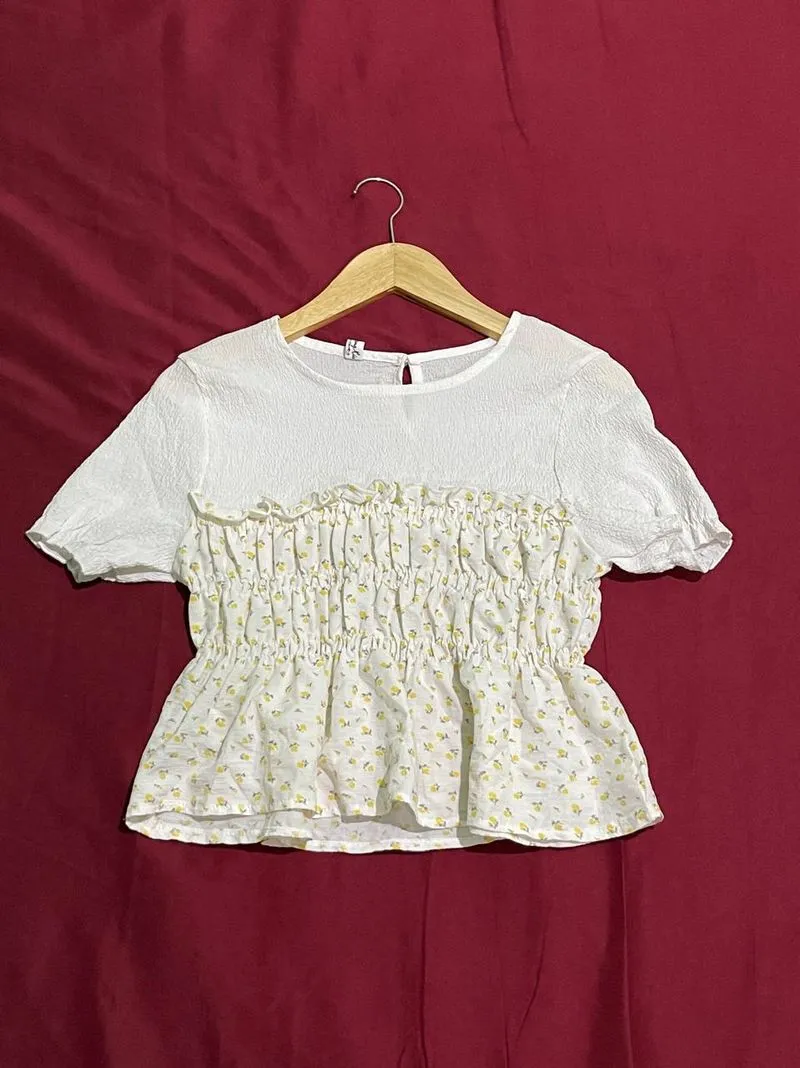 Casual Crop top Wanita white photo 1