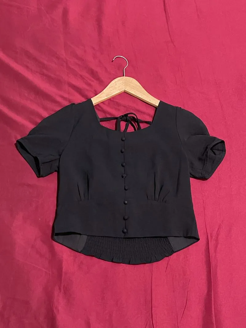 Casual Crop top Wanita black photo 1