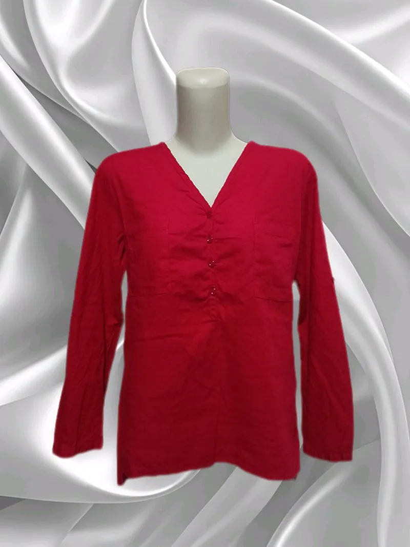 BLOUSE KEMEJA | CUTTING HIGH LOW | RED
| SIZE L photo 1