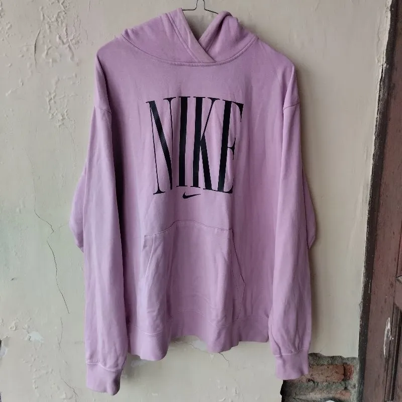 The Nike Women's Long Sleeve Hoodie Pink Full logo Original photo 1