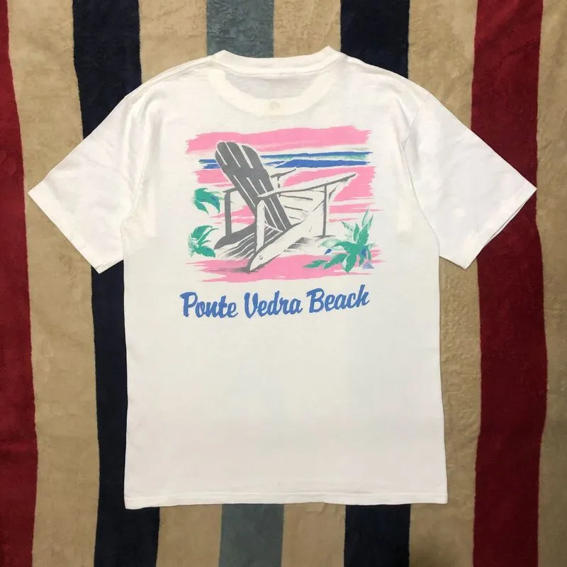 Vintage 90s Oneita Single-Stitch Ponte Vedra Beach T Shirt photo 1
