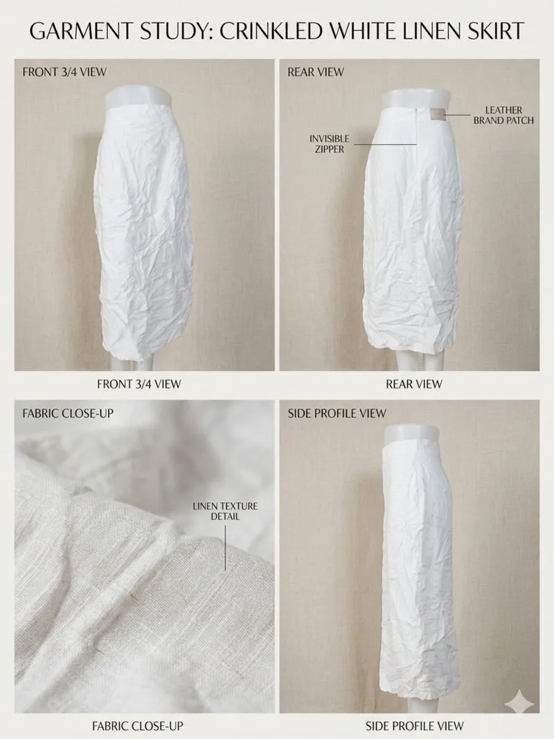Rok midi linen putih.🔥 photo 1