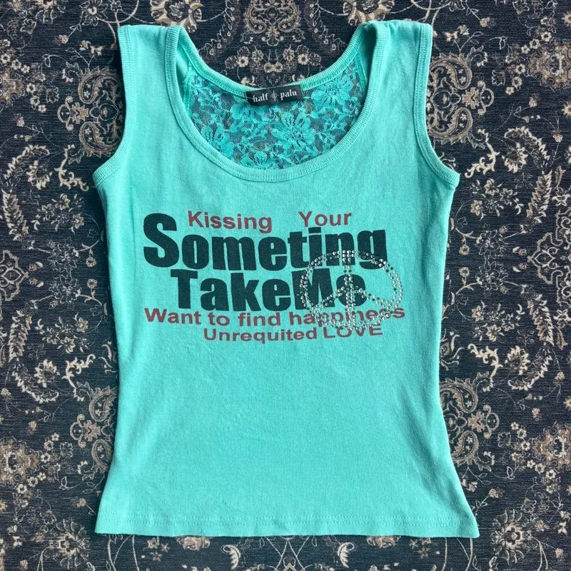 Y2K Statement Quotes Womens Tanktops Sleevless  photo 1