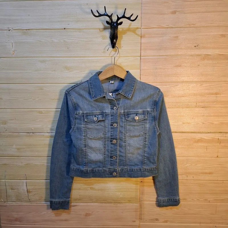 UNIQ** Jaket Jeans wanita  croptop size L-XL / LD:88 x P:46/ photo 1