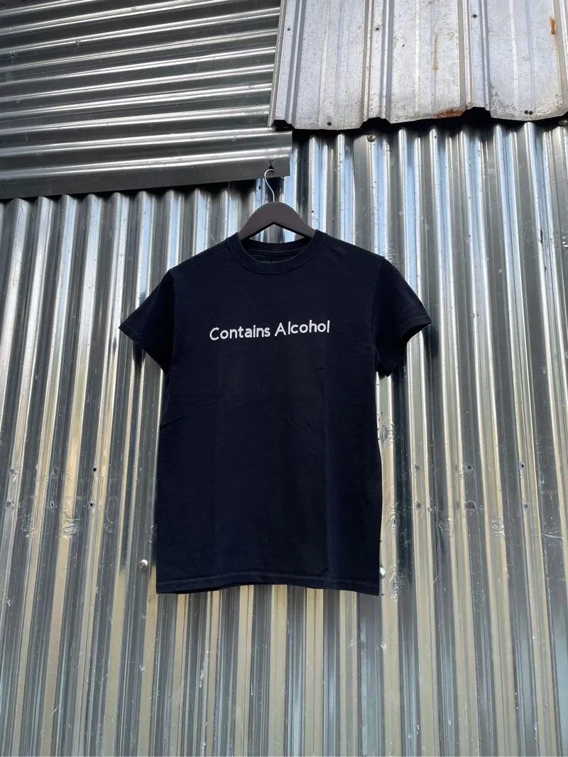 Contains Alcohol Word Tee photo 1