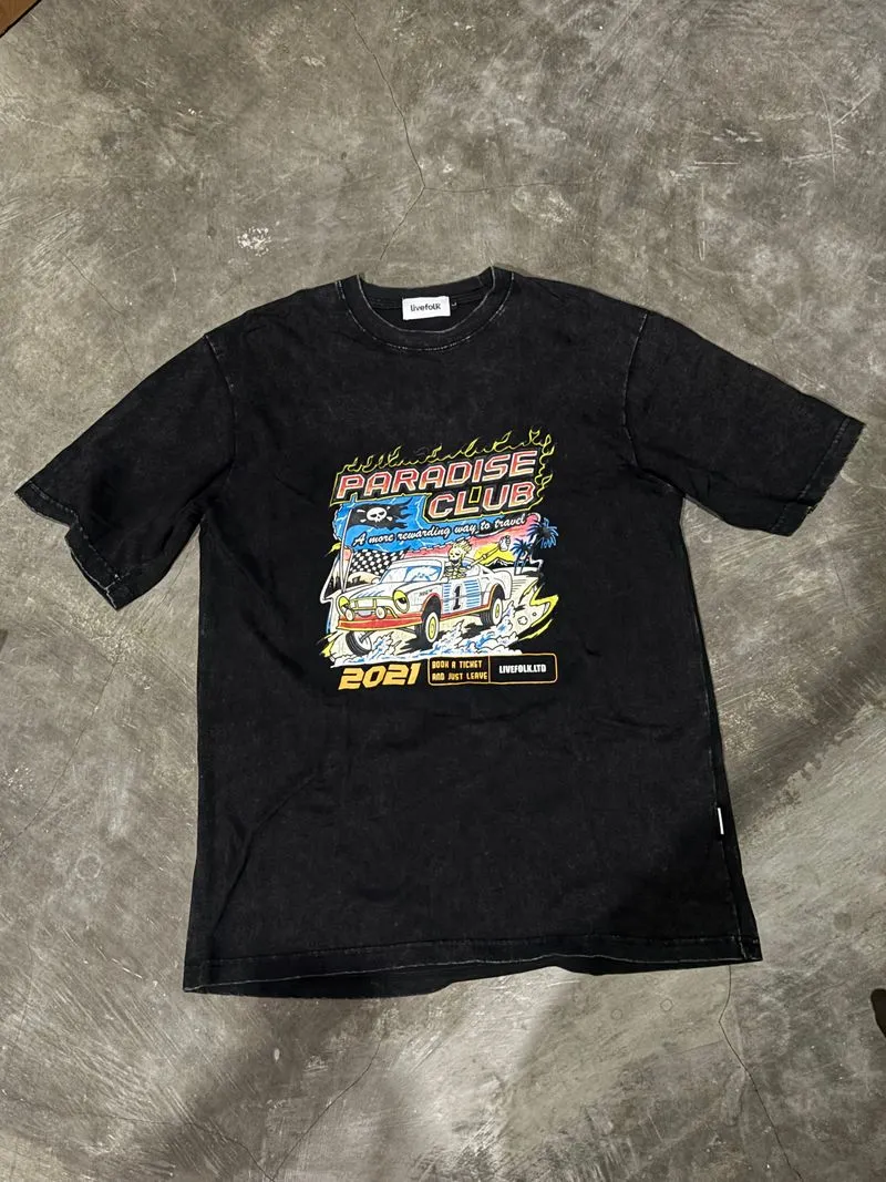 kaos livefolk washed black oversize photo 1