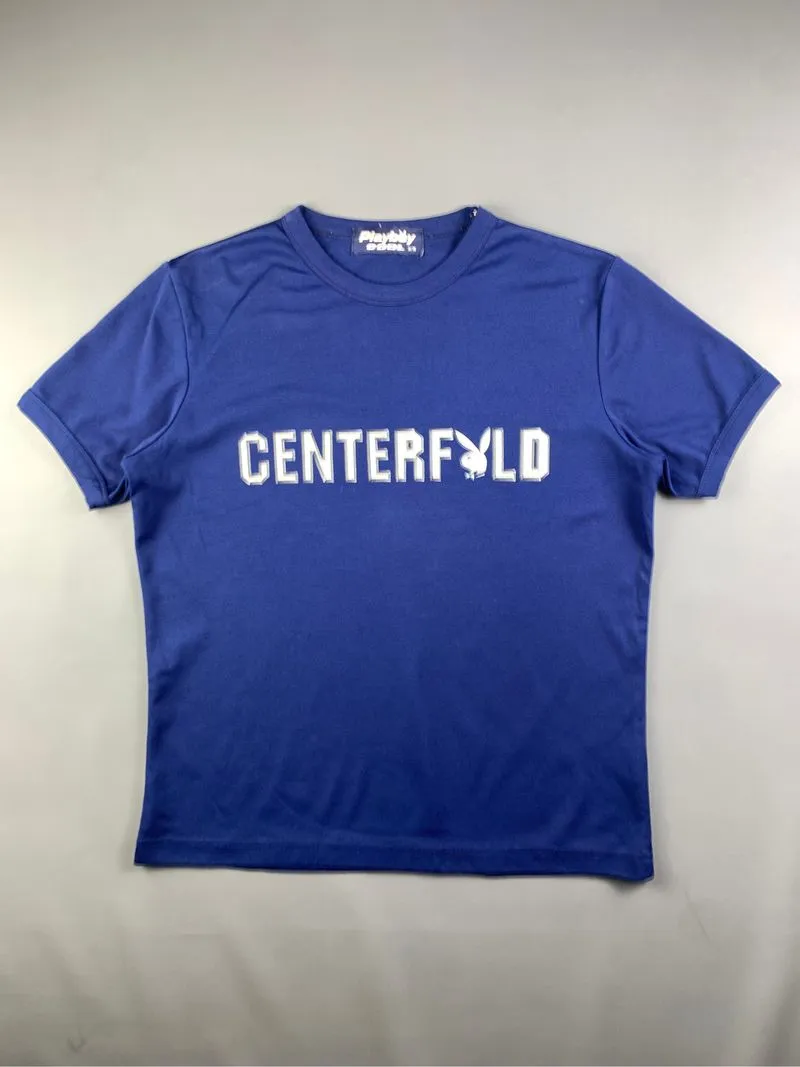 2000s Playboy Cool Navy "CENTERFOLD" Gym Tee (M) photo 1