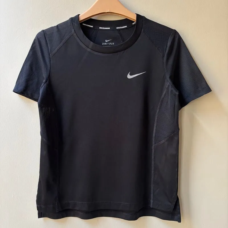 Black Nike Running Swoosh Logo Jersey photo 1