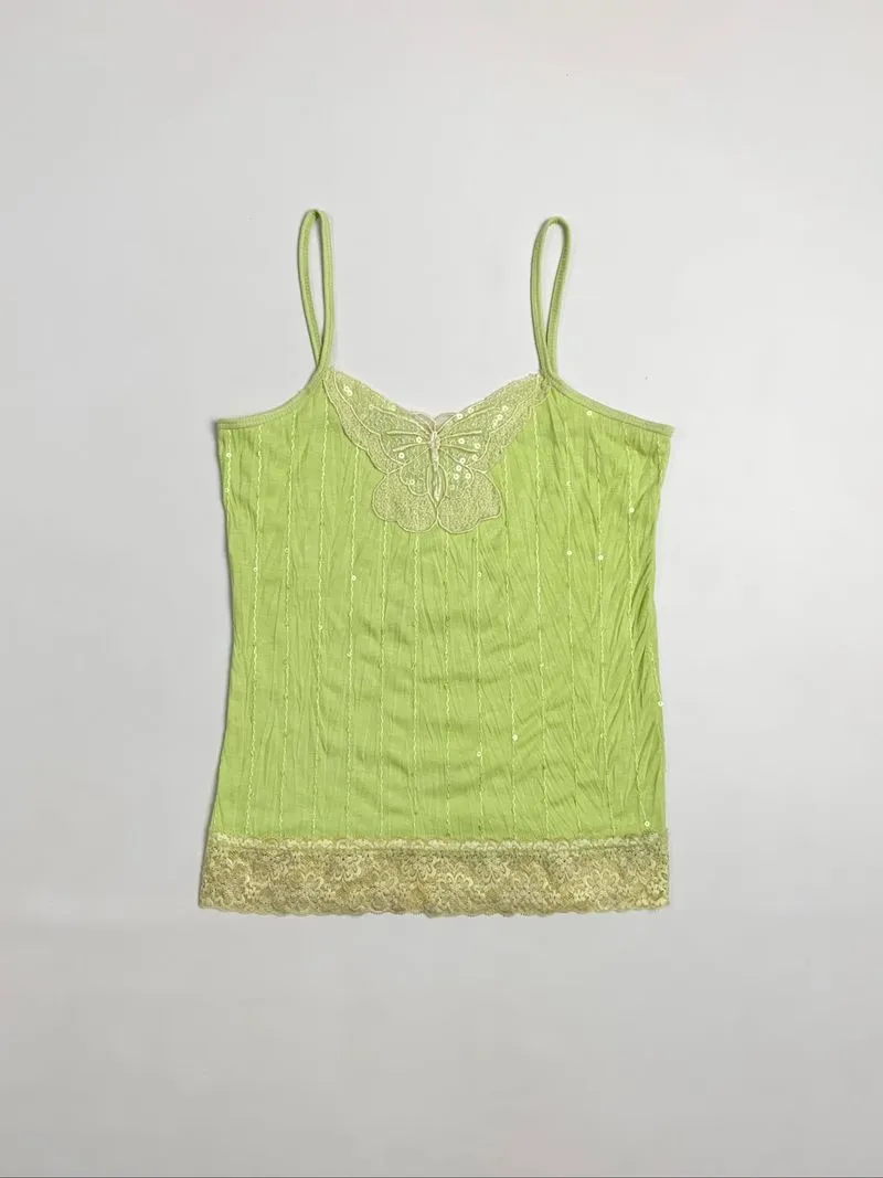 Y2k Tank Top Lace Butterfly Fairy photo 1