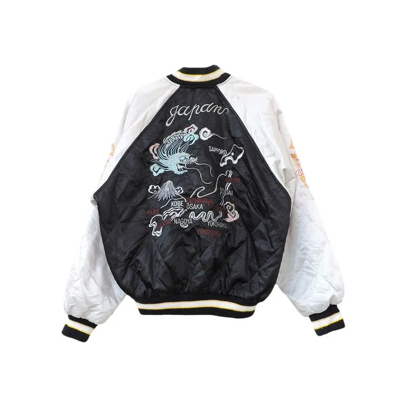 HOUSTON JAPANESE MAP DRAGON RYU SUKAJAN SOUVENIR JACKET photo 1