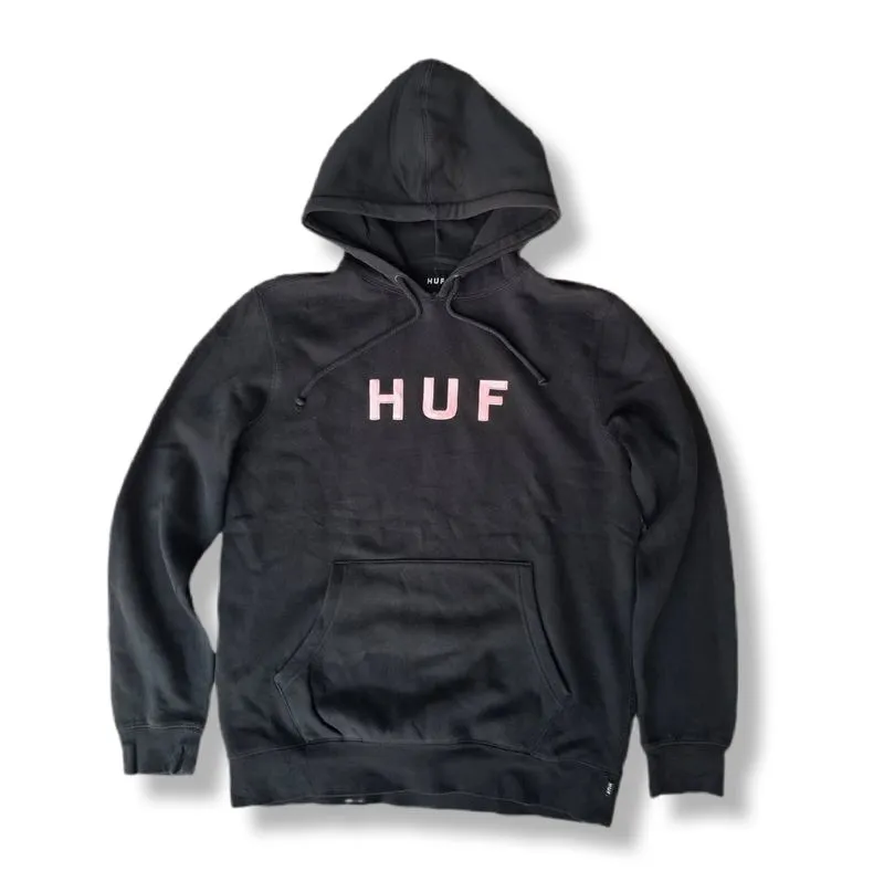 HUF CENTER LOGO BLACK HOODIE | SWEATER | OUTERWEAR | GS  photo 1