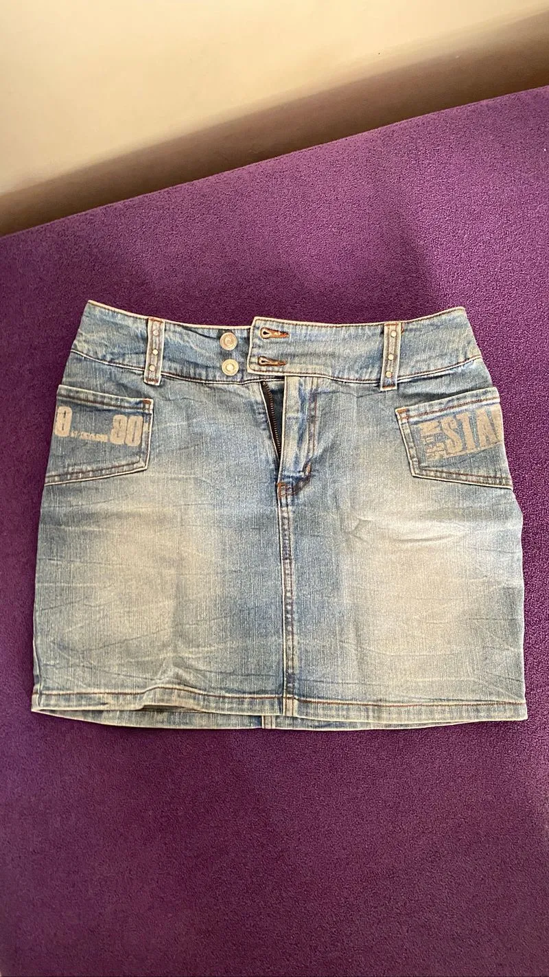 mini skirt jeans Y2K photo 1