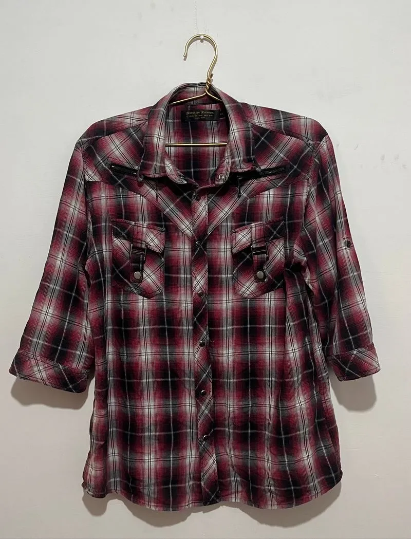 Thruxton Plaid Bondage Shirt y2k style photo 1
