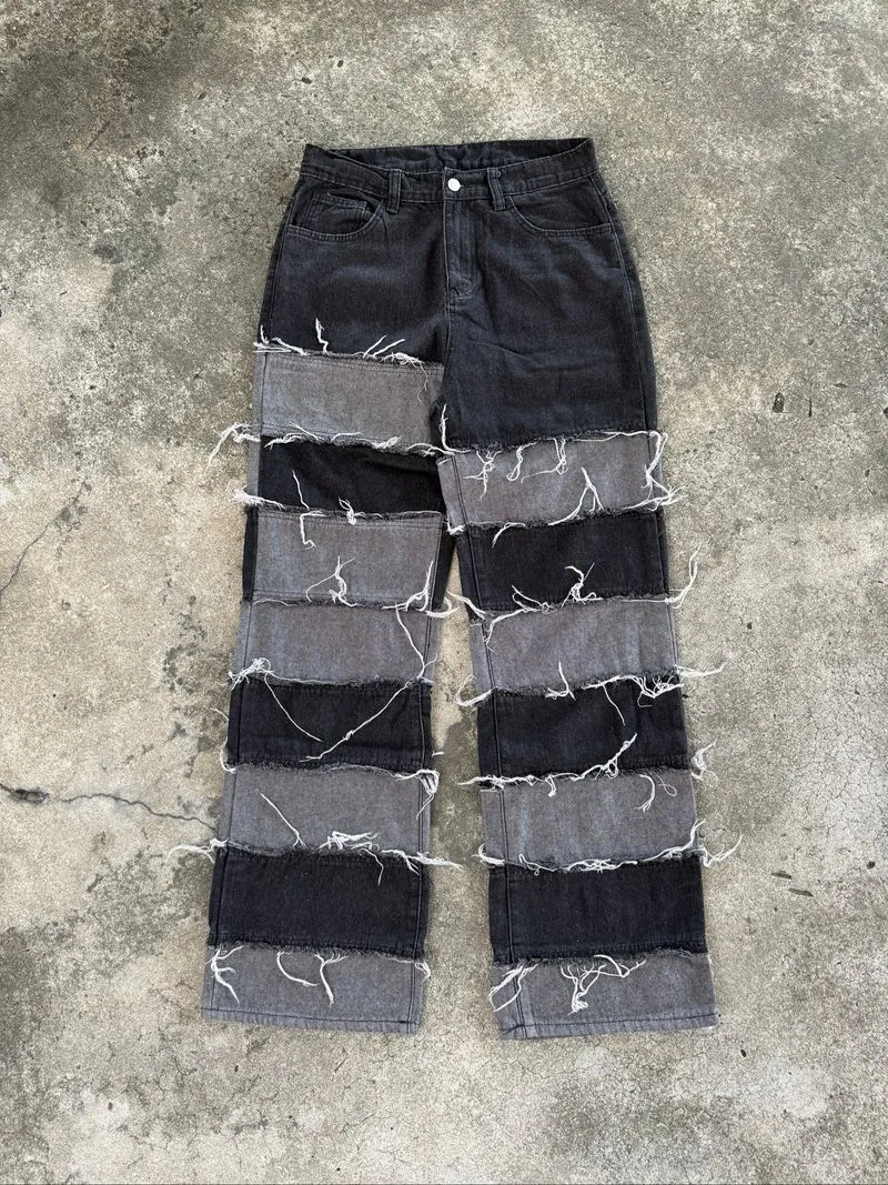 Crazy Design Shein Style Avant Garde Denim Pants photo 1