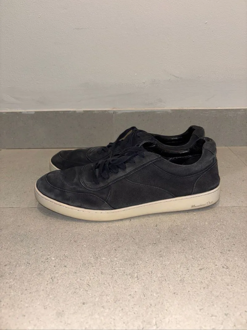 Massimo Dutti suede sneakers (navy/charcoal, gum sole) photo 1