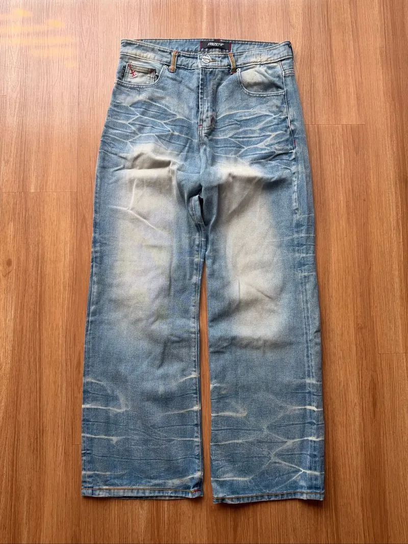 DENIM IT UP BAGGY JEANS CREAM BLUE photo 1
