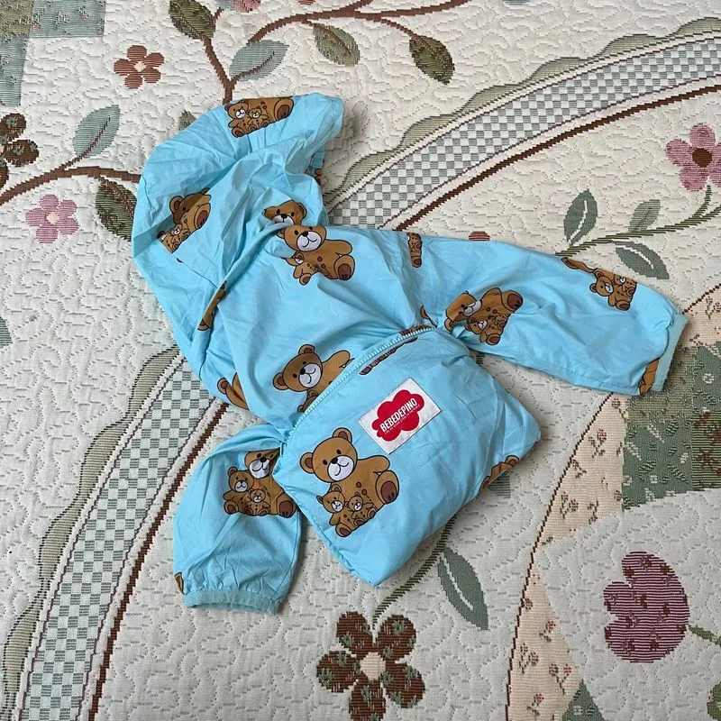 Casual jacket anak packable bebedepino biru beruang lucu photo 1