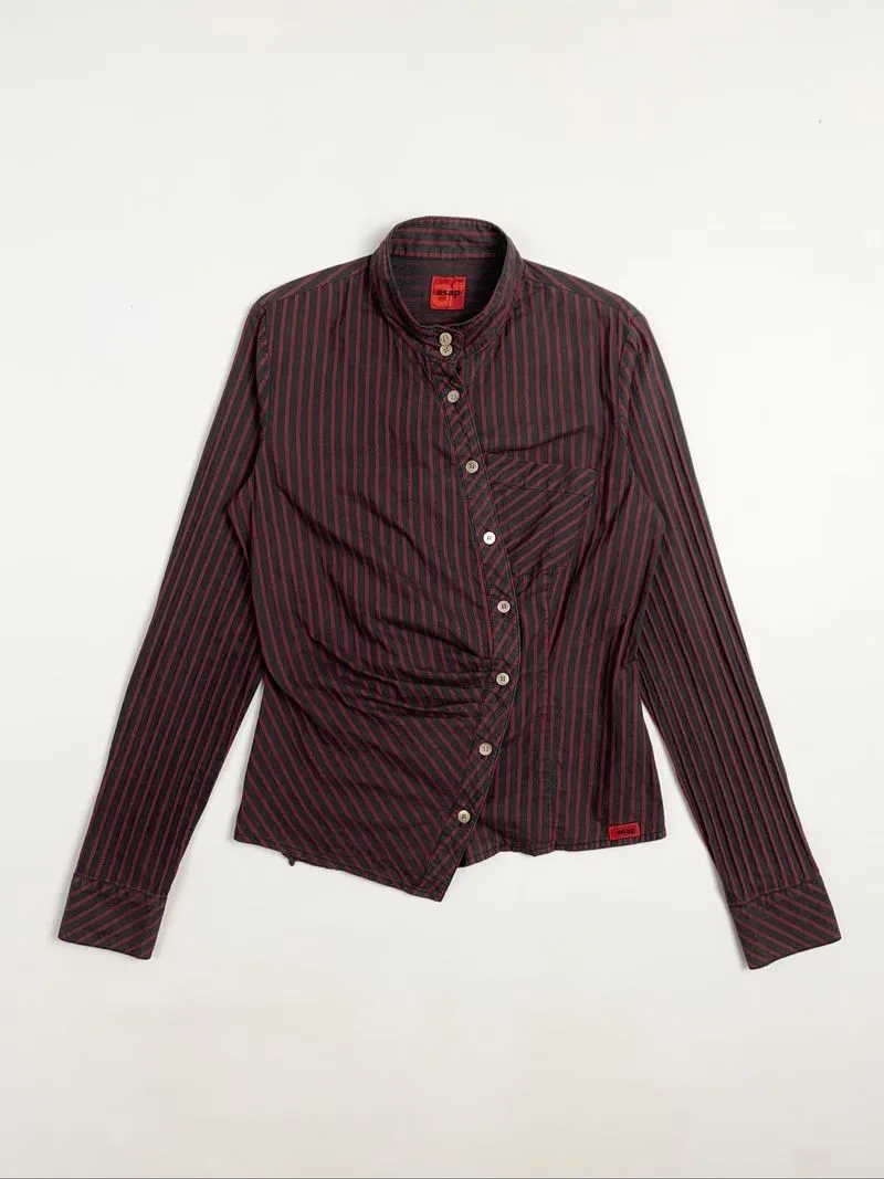 Y2k asap Asymmetric Shirt Stripe 00s photo 1