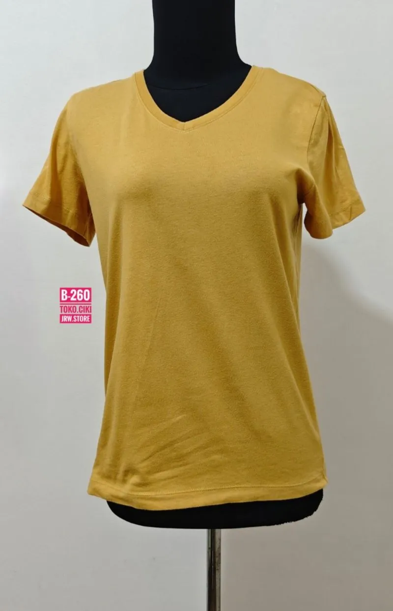 BAJU ATASAN KAOS POLOS MUJI KUNING CEWE ( B-260) photo 1