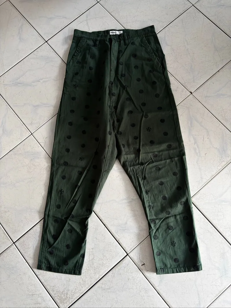Né-Net Japan Polka Dot Chino Pants Dark Green photo 1