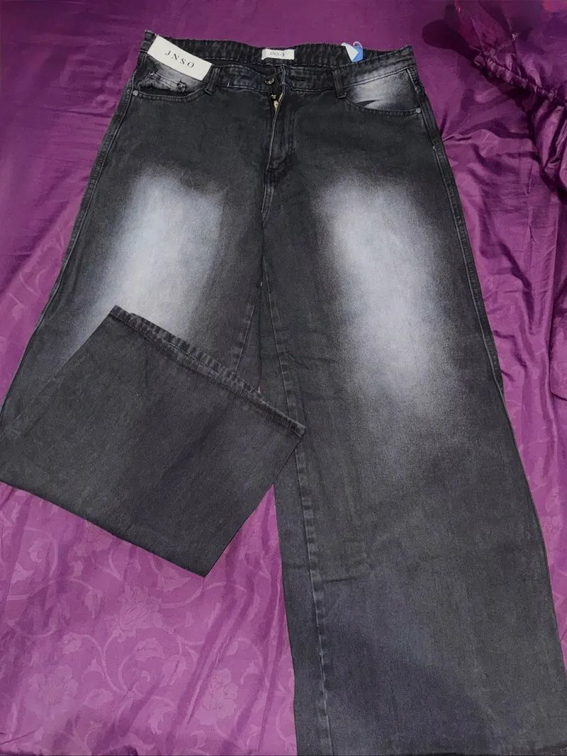 JINISO Oversize Baggy Loose Celana Jeans Wanita Highwaist photo 1