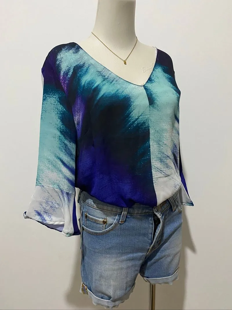 blus frank lyman v neck  photo 1