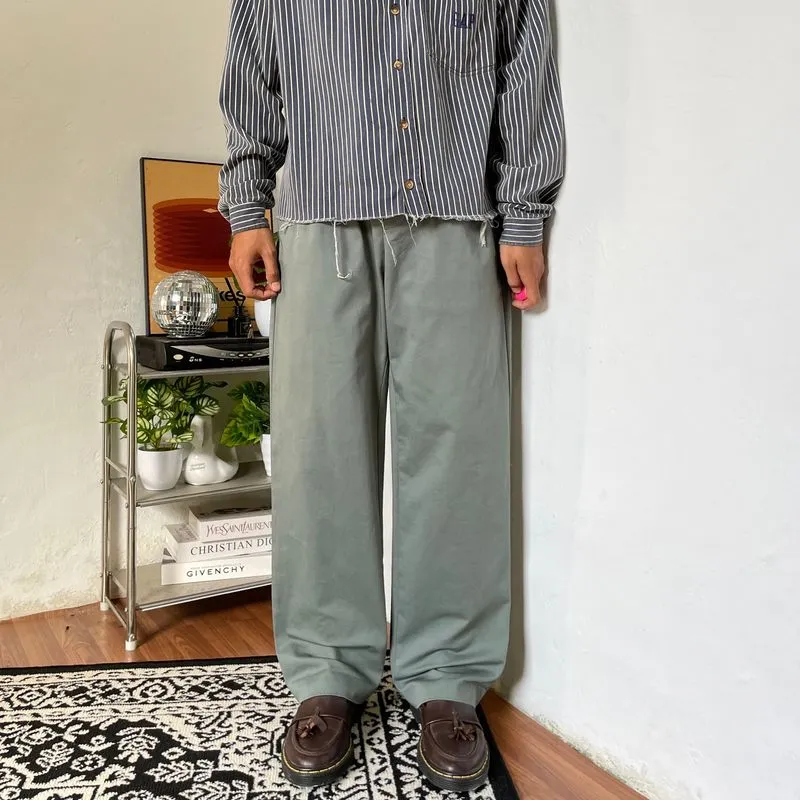Men’s longpants Zara man green olive loose fit photo 1