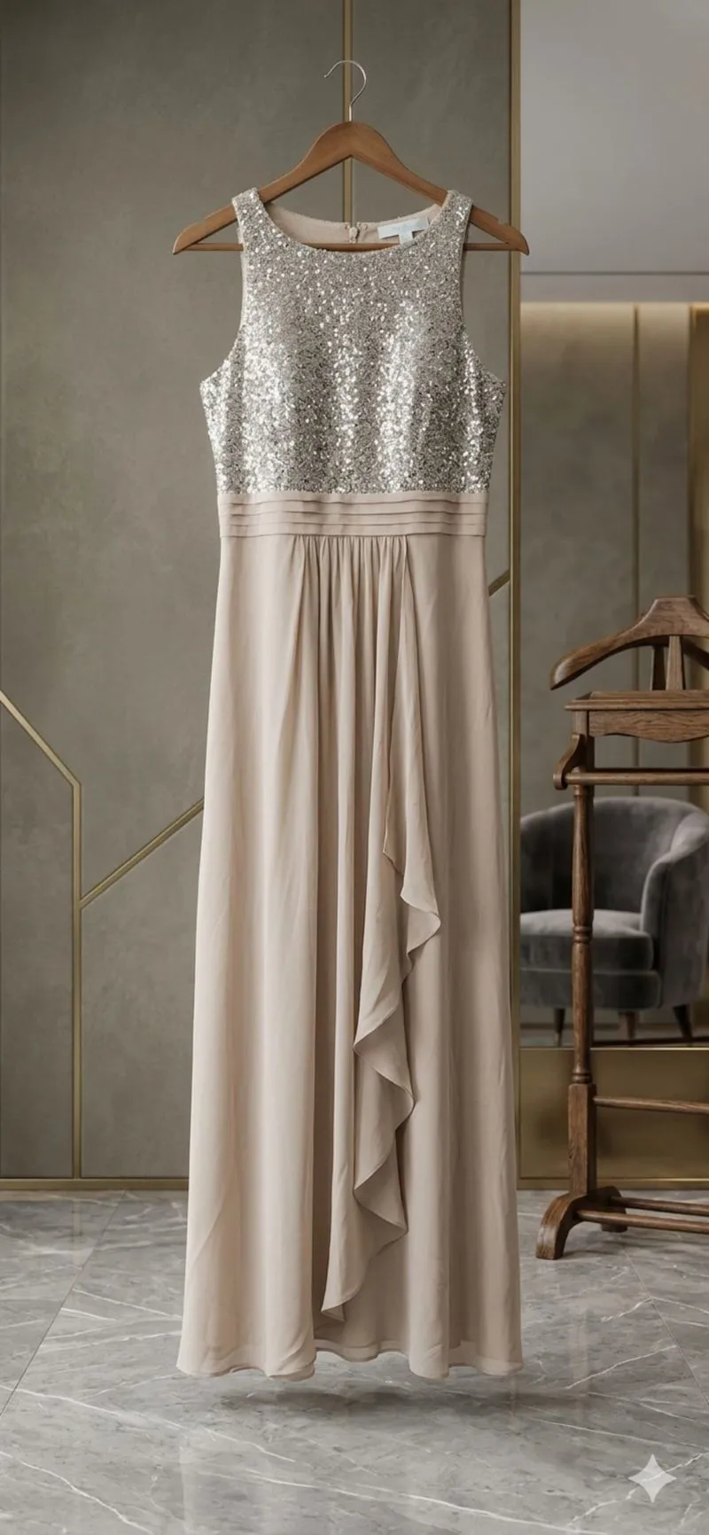 Sequined Top Maxi Dress / Long Dress: photo 1