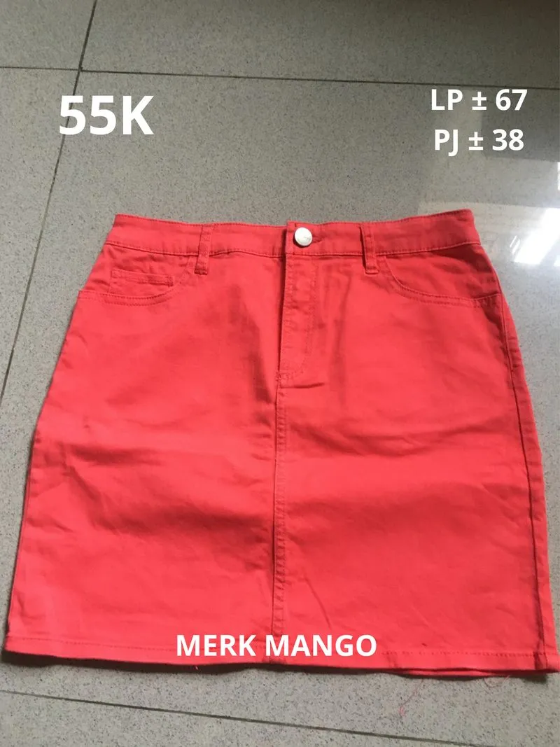 Mango Y2K Grunge Skirt Wanita red orange photo 1