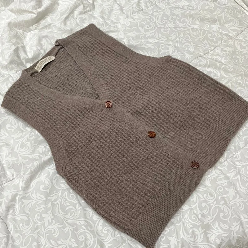 BROWN WOOL VEST photo 1