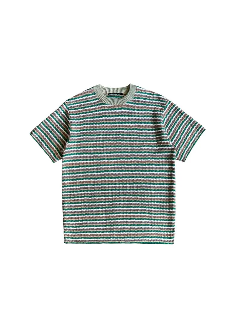 Andersson Bell ethnic 3D stripe knitted s/s tee green knit k photo 1