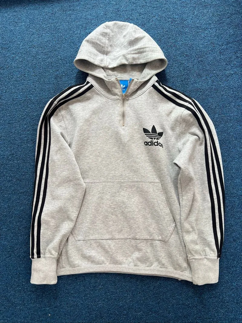 Hoodie halfzip adidas trefoil 3 stripe photo 1