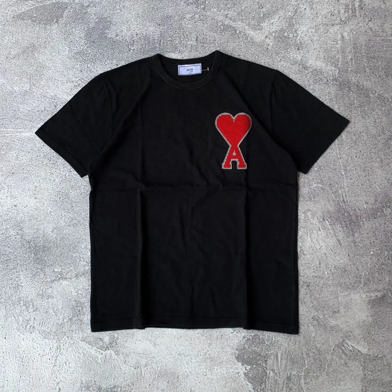 AMI Paris Streetwear Luxury T-shirt Pria black photo 1