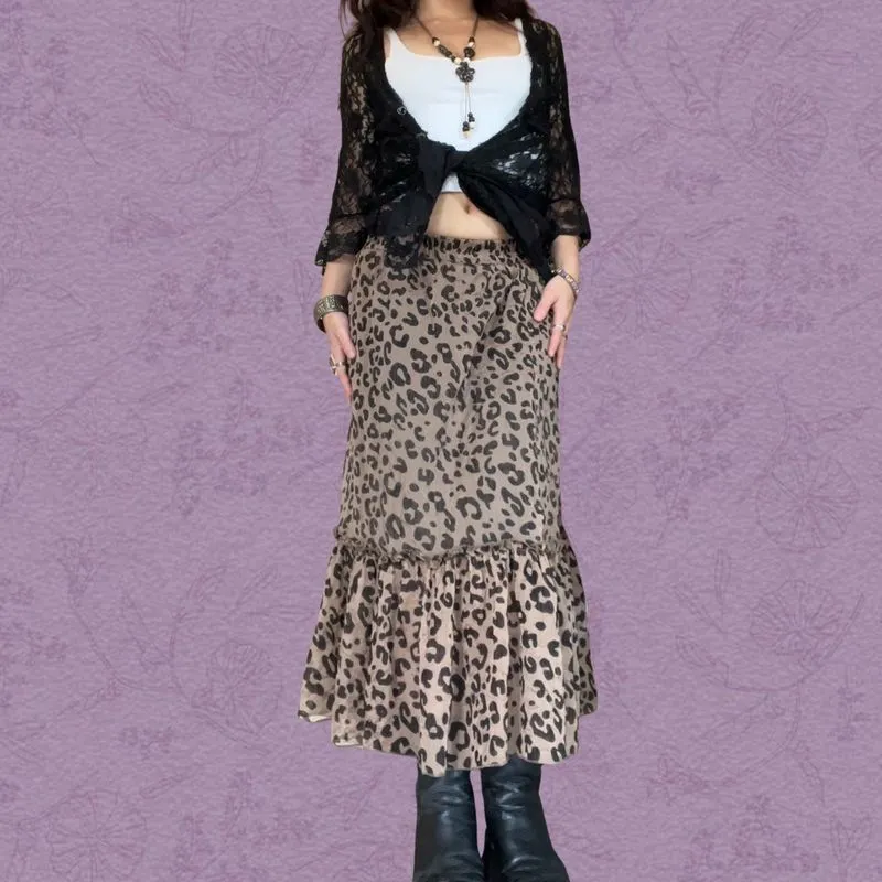 leopard maxi layered skirt  photo 1