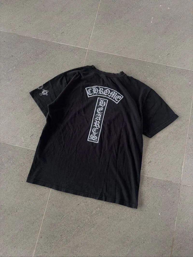 chrome heart t block leather logo photo 1