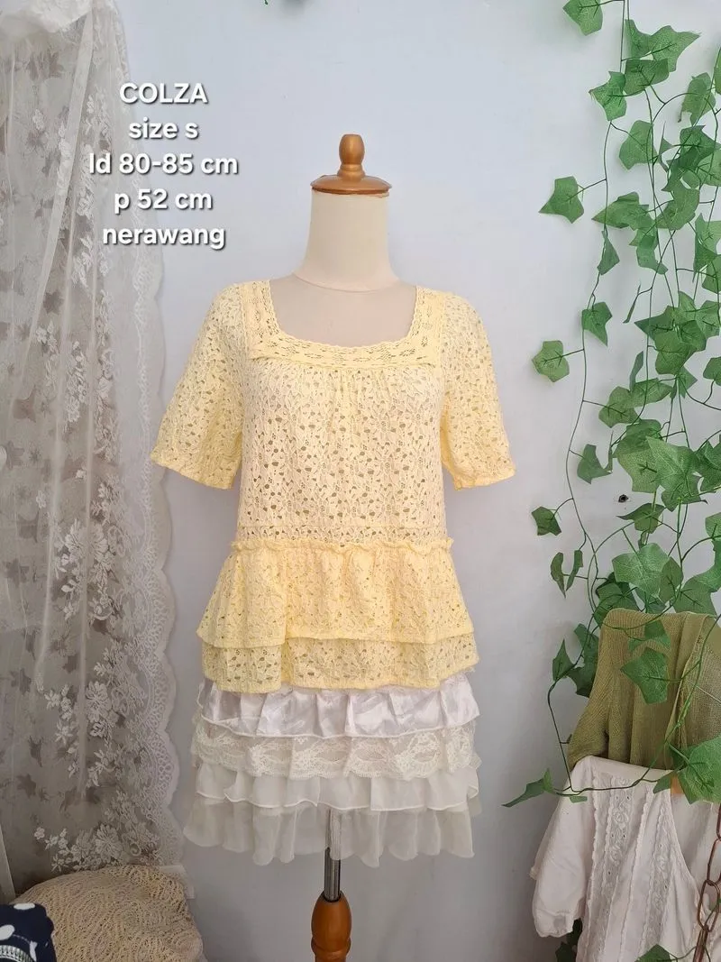 yellow lace top by colza photo 1