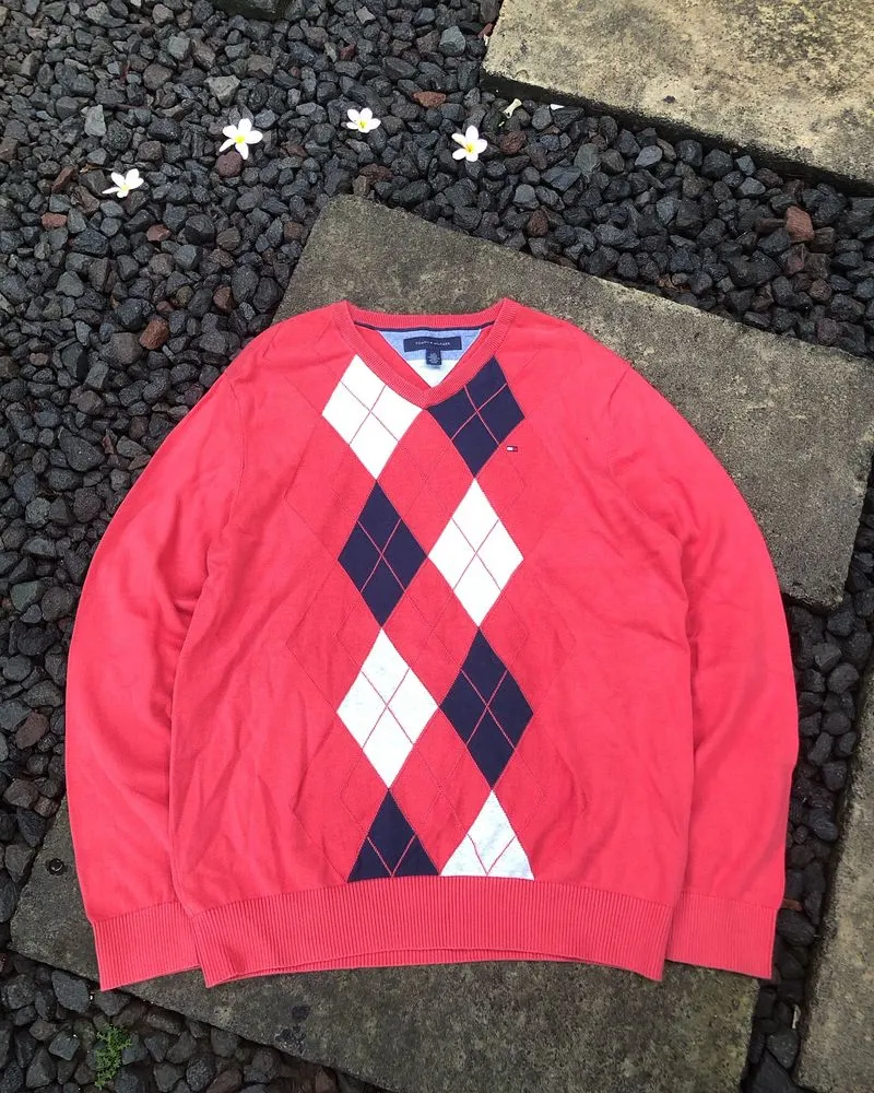 Tommy Hilfiger Vintage Casual Sweater Pria orange photo 1