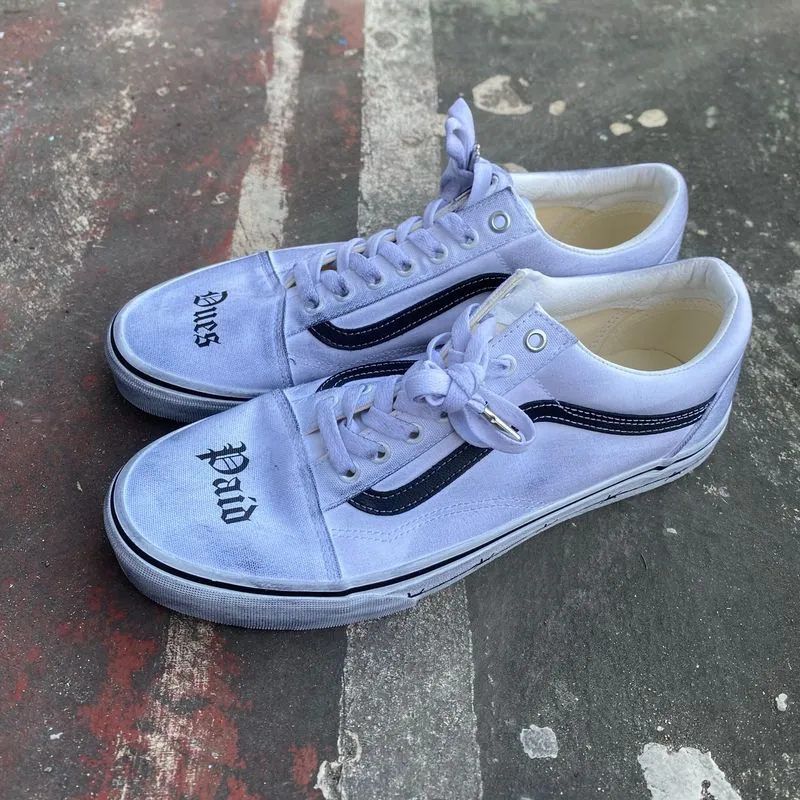 Vans old skool travis barker "DUES PAID" white photo 1