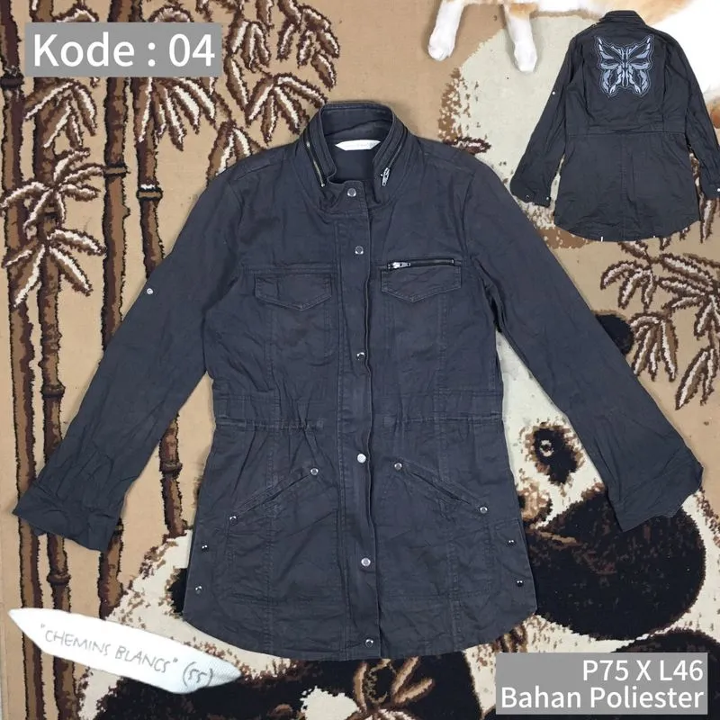 Vintage Casual Parka Wanita navy photo 1