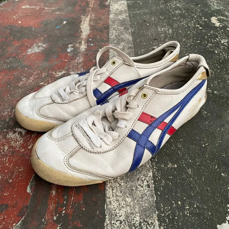 Onitsuka tiger mexico 66 leather white blue red photo 1