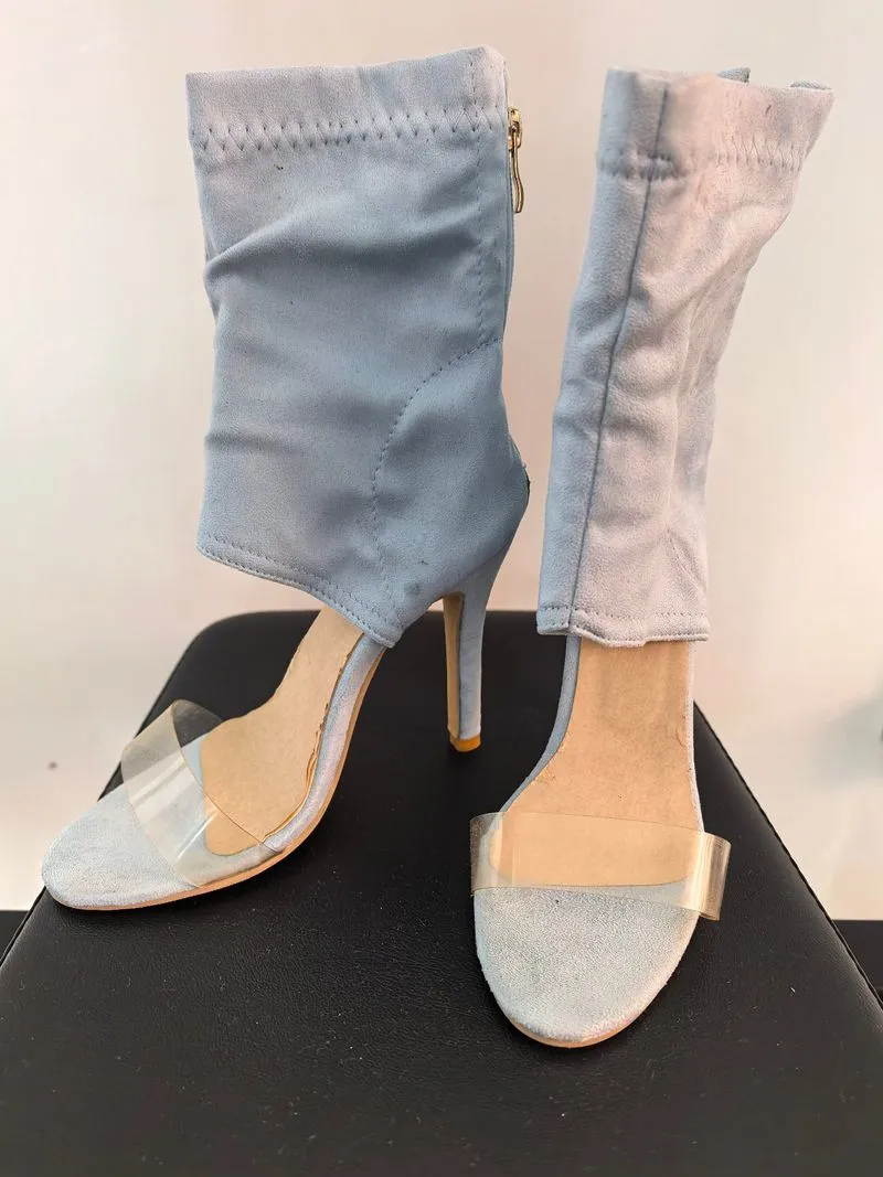 Ankle boots blue suede photo 1