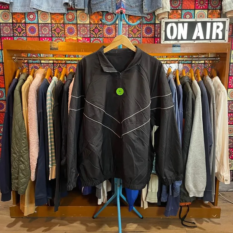 Reflective Windbreaker Boxy Oversized Jacket by Shein photo 1