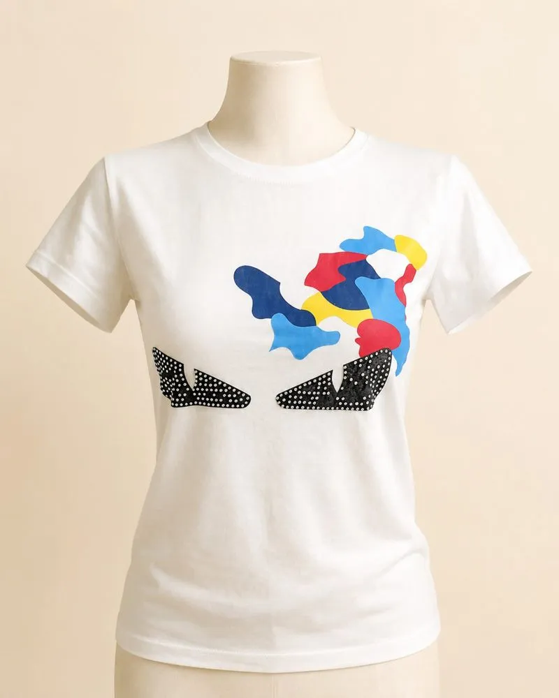 Fendi Monster Eyes Tee, tag lengkap, size M photo 1