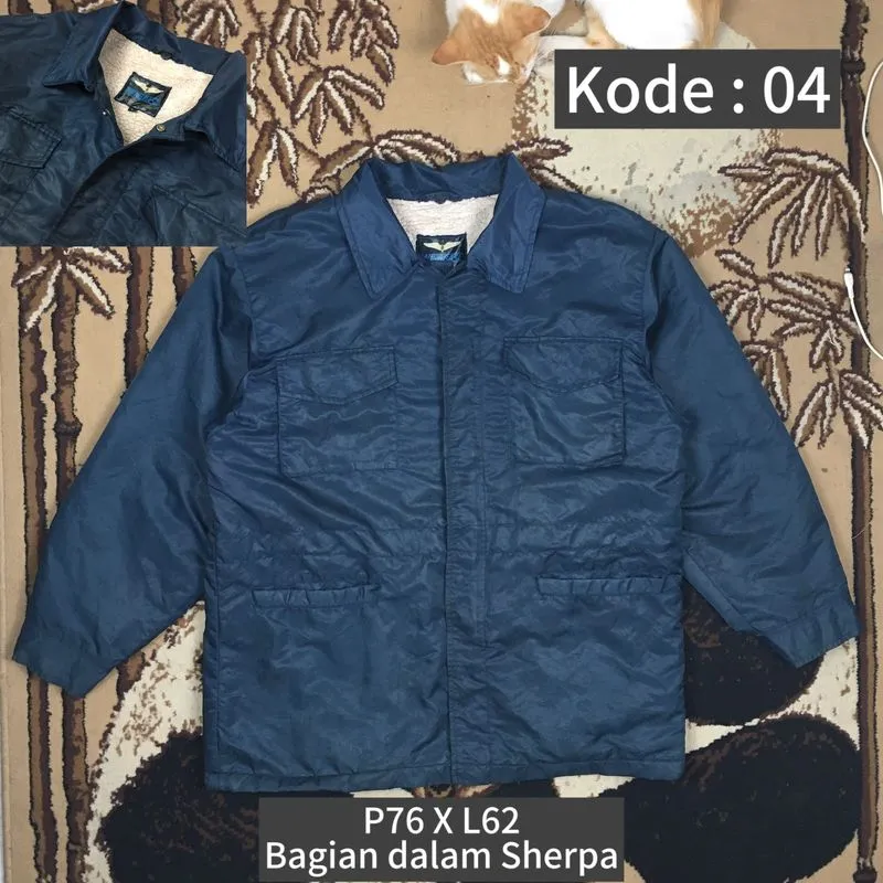 Japanese brand Vintage Casual Windbreaker Pria blue photo 1